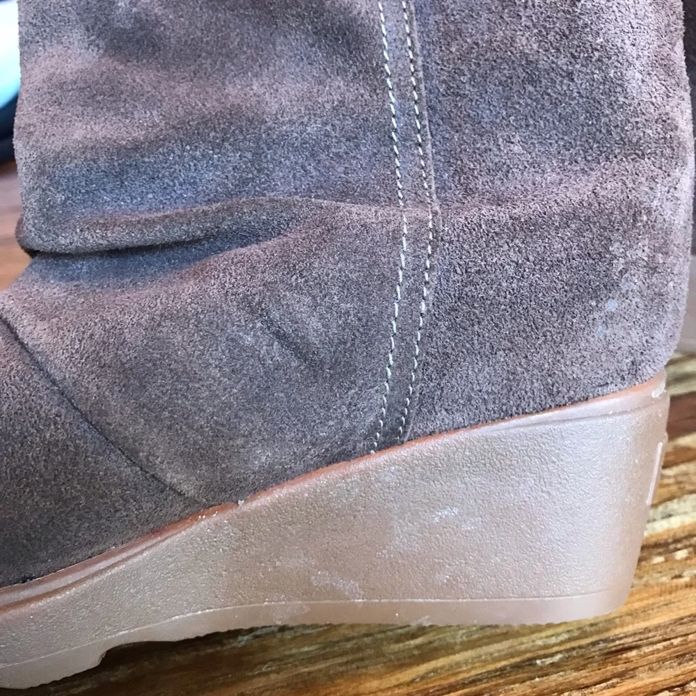 Sorel Mid Suede Wedge Boots 6.5 Brown Waterproof